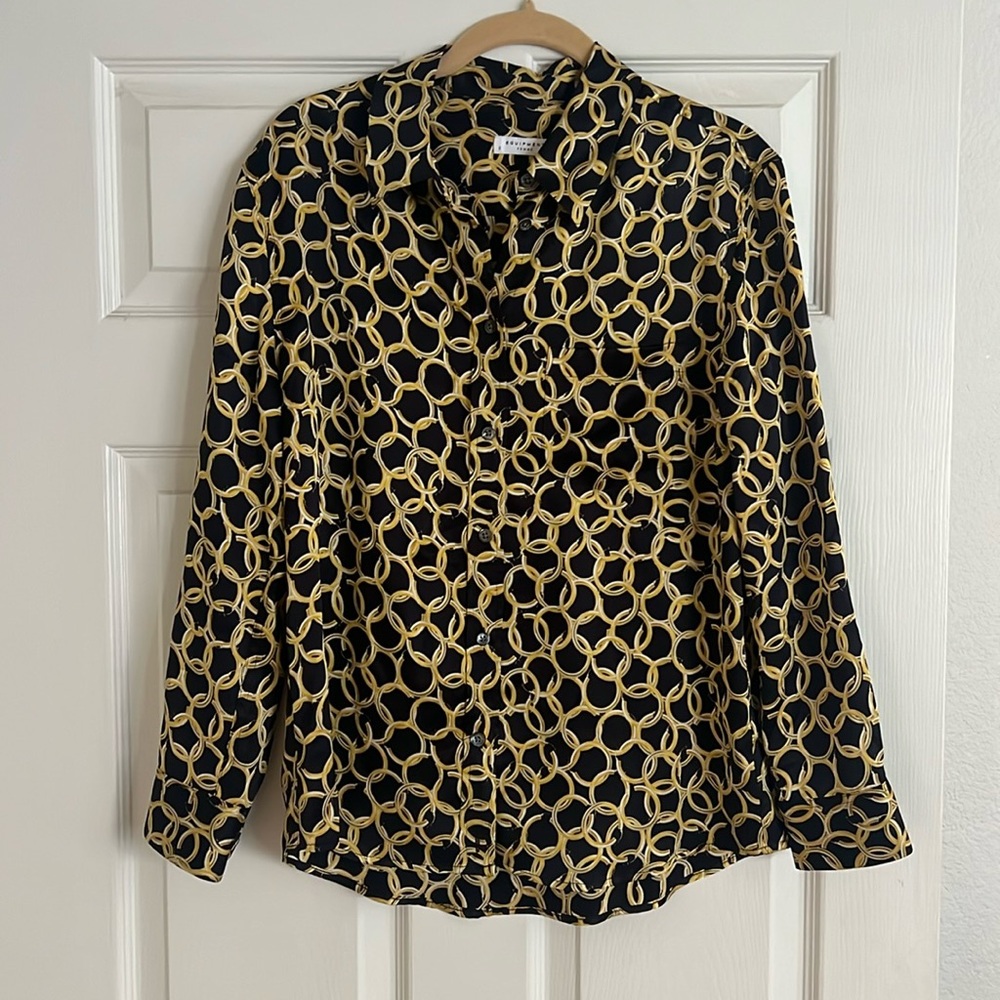 Equipment silk pattern blouse